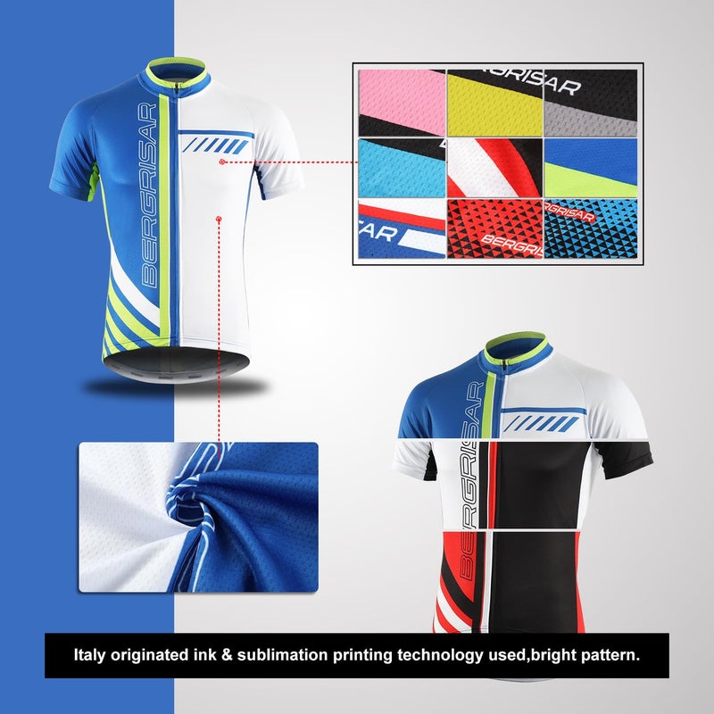 BERGRISAR Men's Cycling Jerseys Short Sleeves Bike Shirt - Image 3
